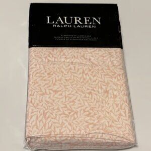 NEW S2 Ralph Lauren Spencer Leaf Sateen Pillowcases Standard Blush Pink + White